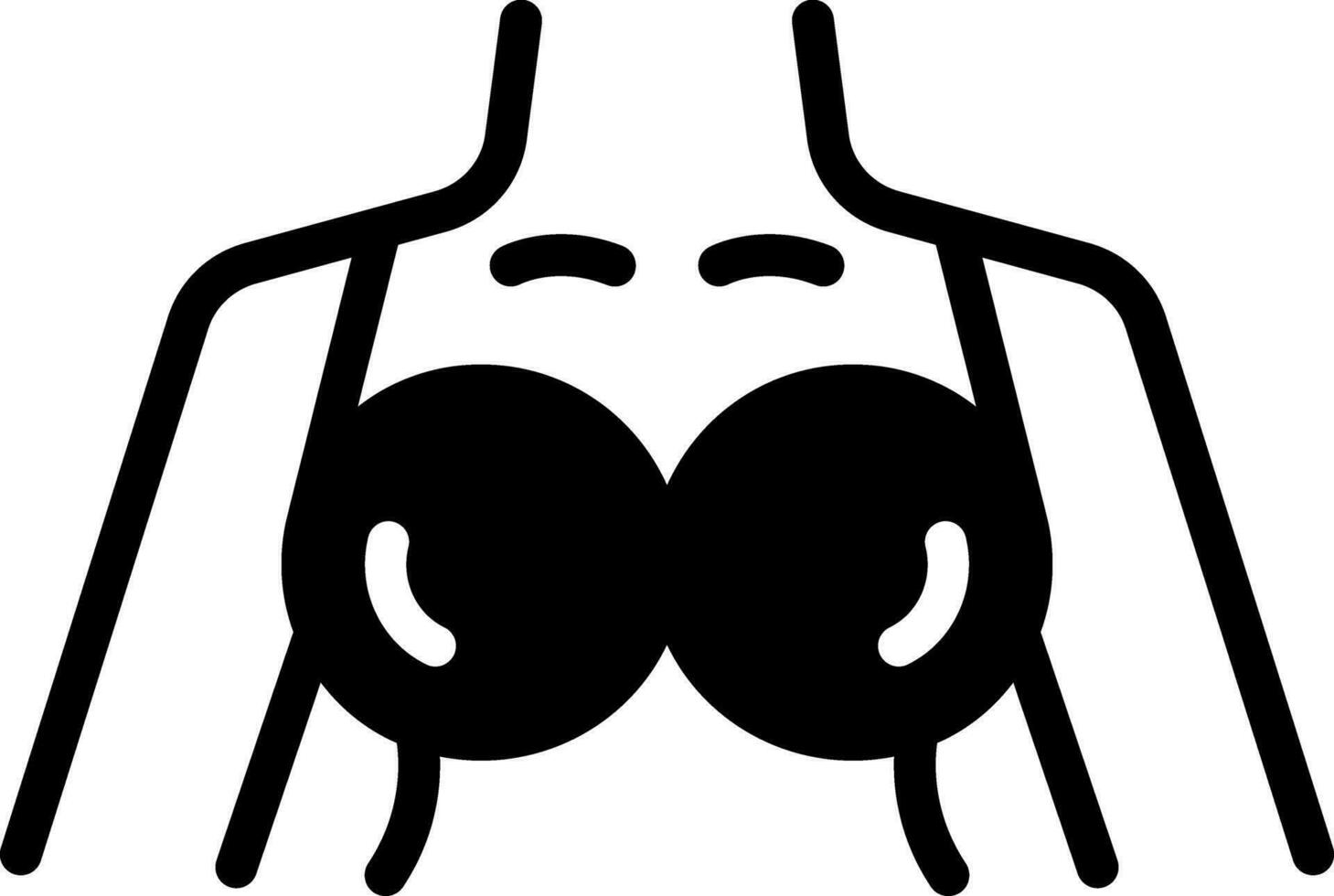 solid icon for breasts vector