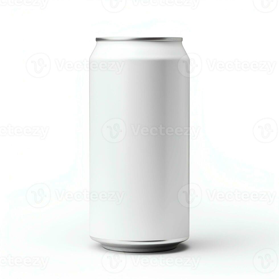 330 ml aluminum drink soda can isolated on white background. Aluminum beer can 330 ml with trim., Generative AI content, photo