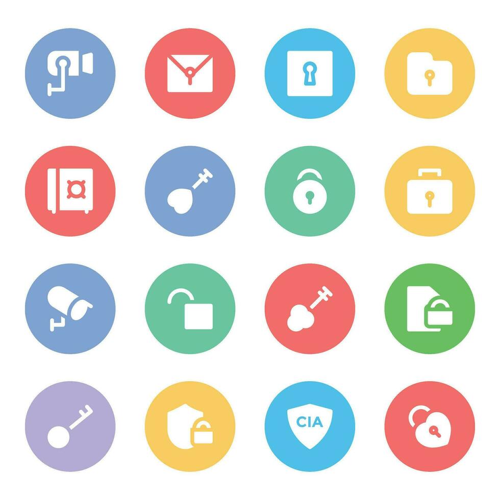 Set of Security Devices Flat Icons 30911296 Vector Art at Vecteezy