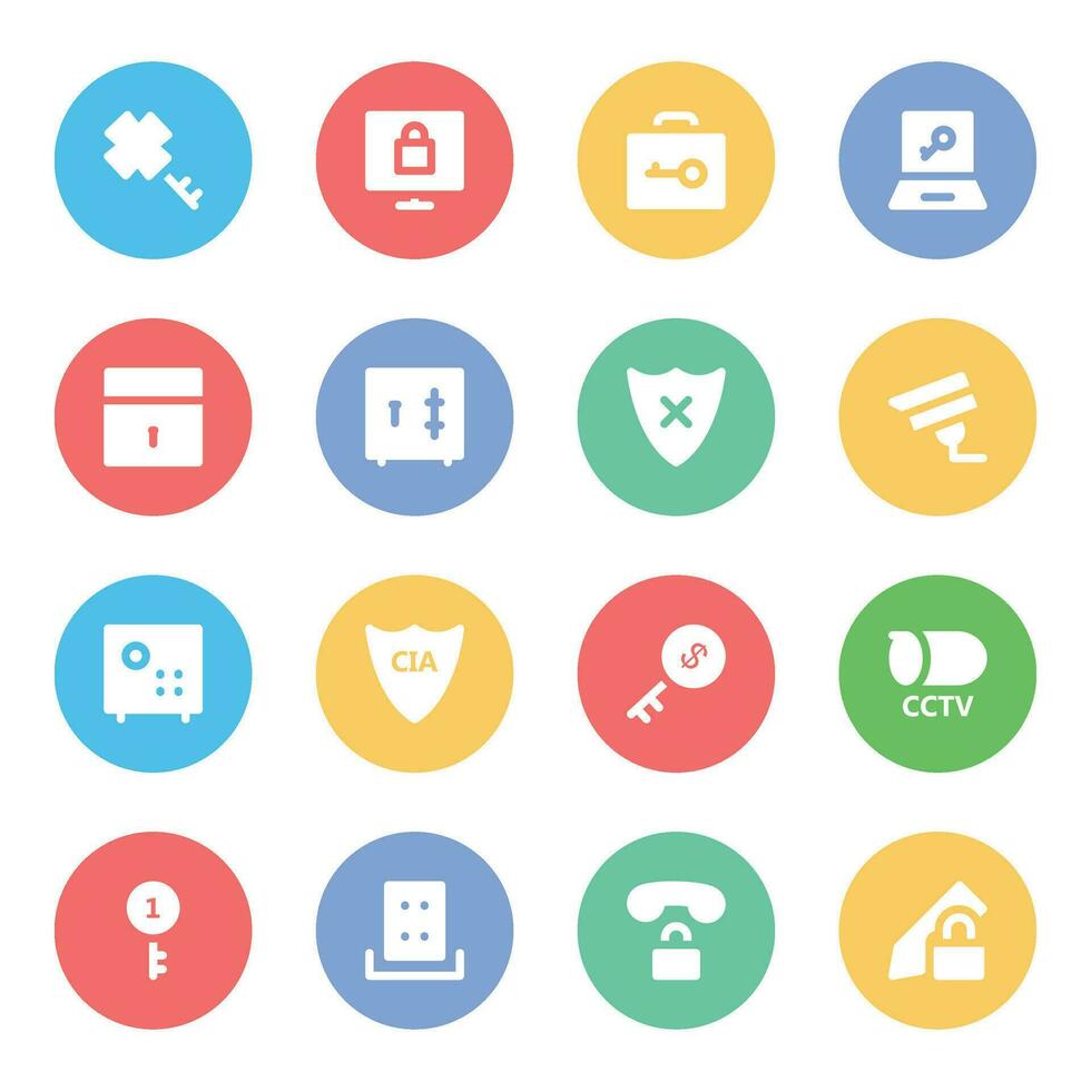 Bundle of Privacy Flat Icons vector