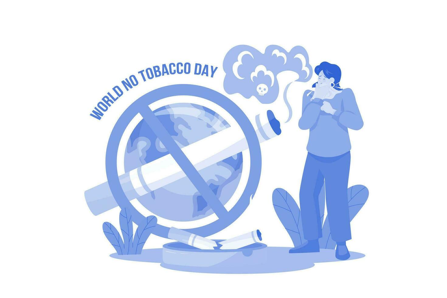 World No Tobacco Day Illustration concept on white background vector