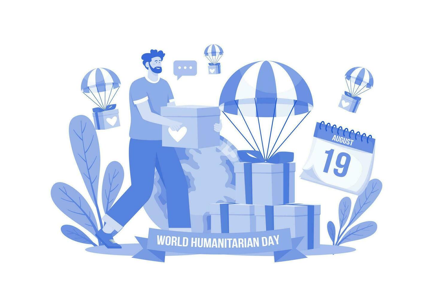 World Humanitarian Day Illustration concept on white background vector
