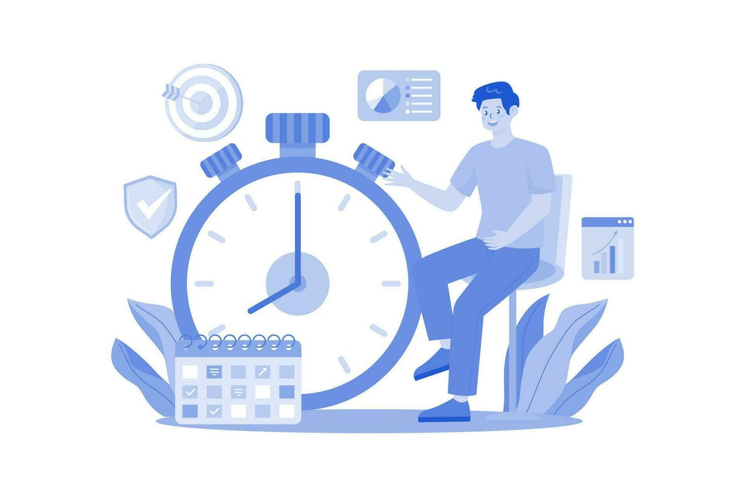 Time Management Illustration concept on white background vector