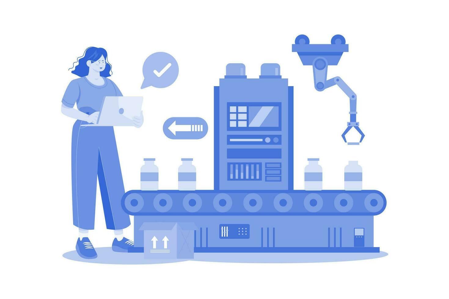 Production Line Illustration concept on white background vector