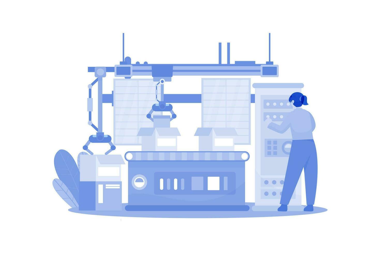 Automated Packaging Illustration concept on white background vector