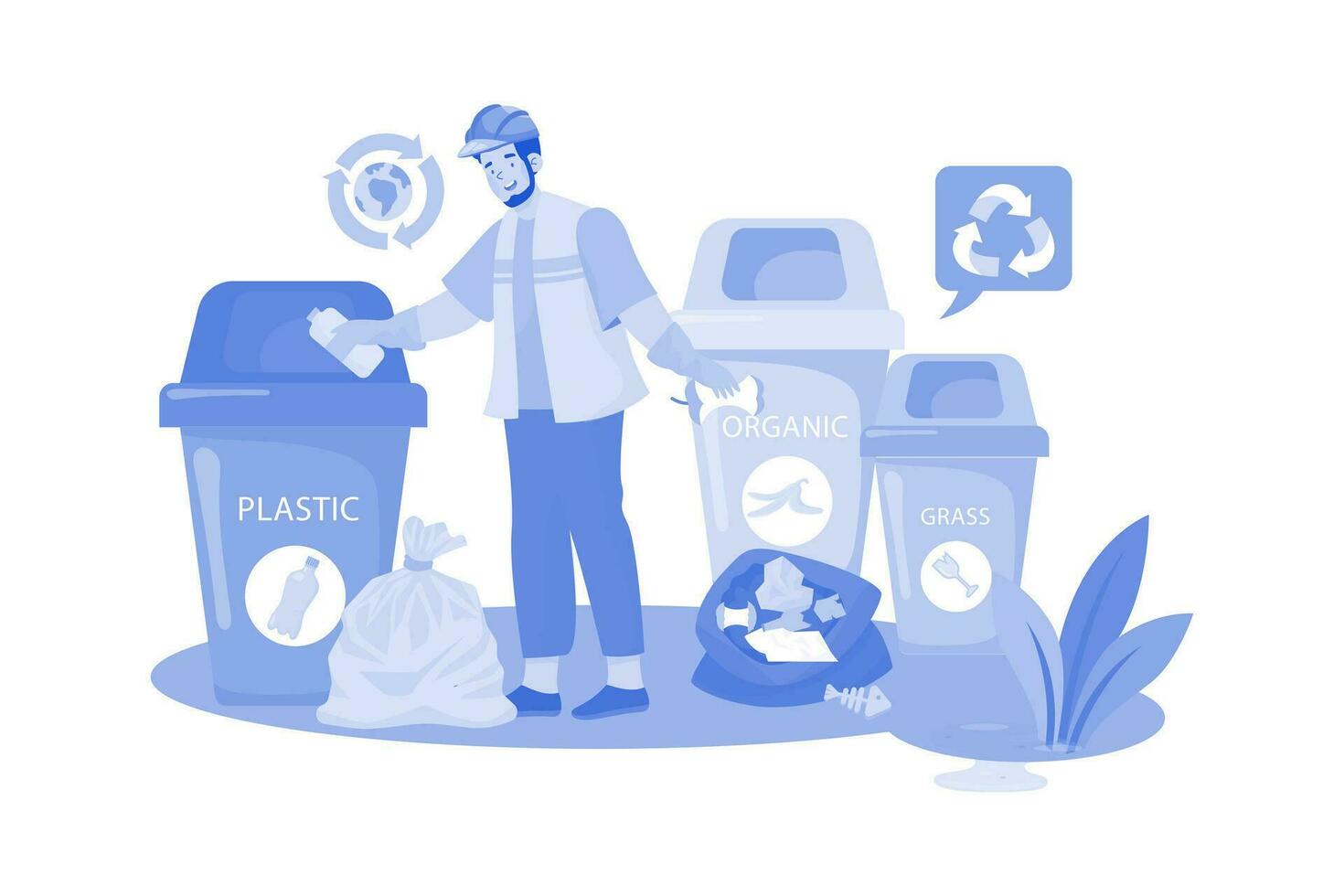 Trash Management Illustration concept on white background vector