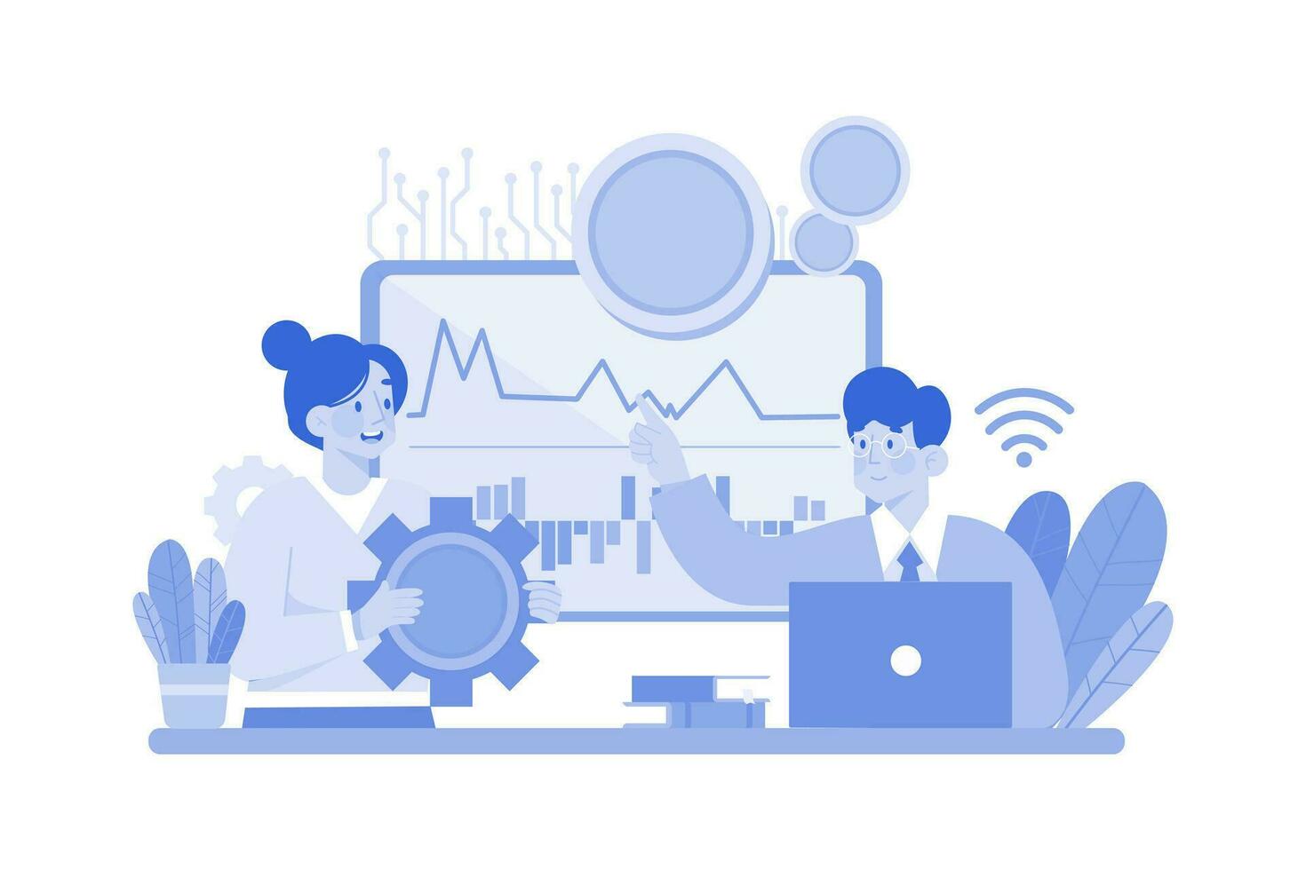 Cryptocurrency Technology Illustration concept on white background vector