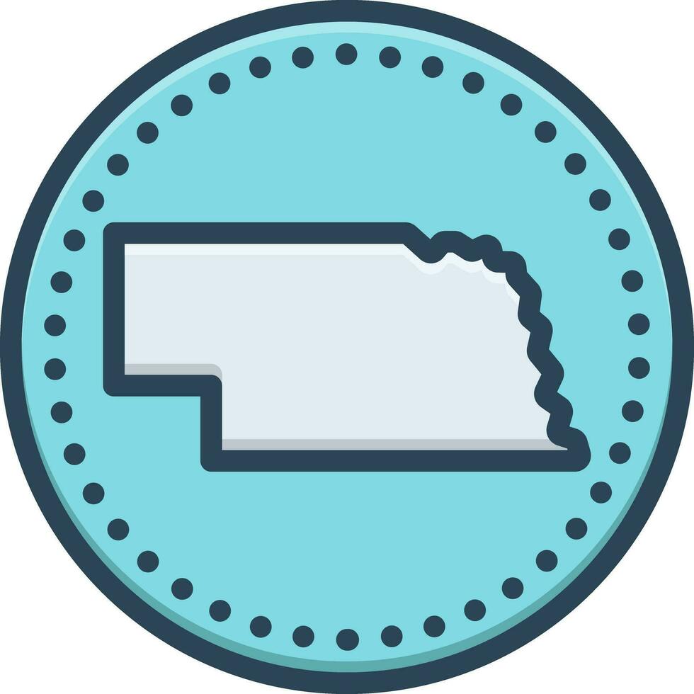 color icon for nebraska vector
