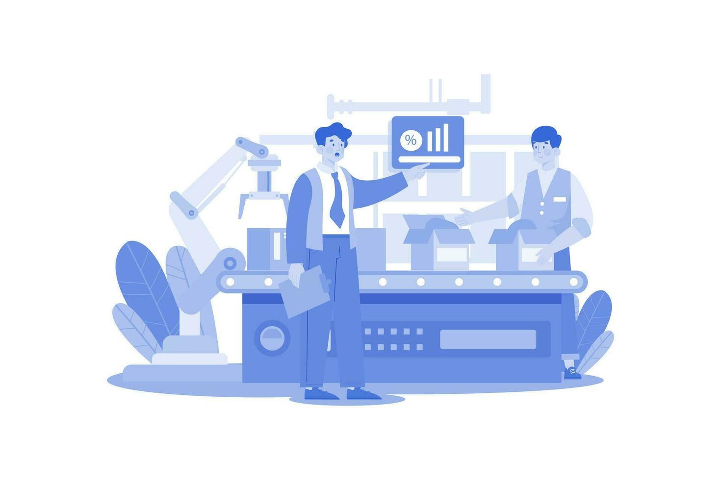 Production Monitoring Illustration concept on white background vector