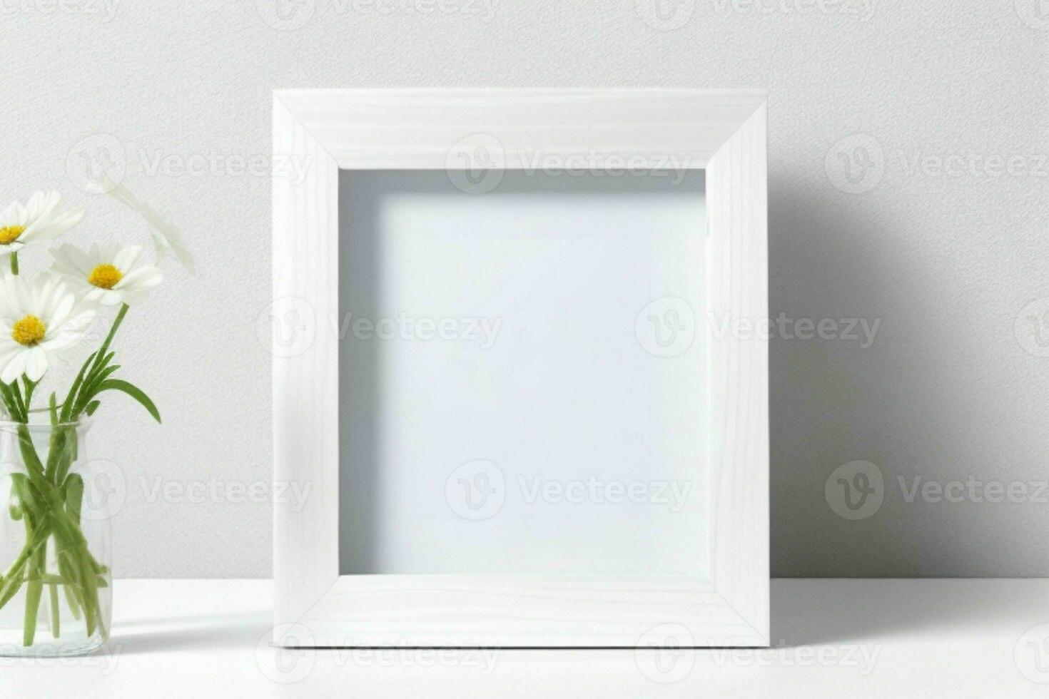 white empty photo frame mockup. AI Generative Pro Photo