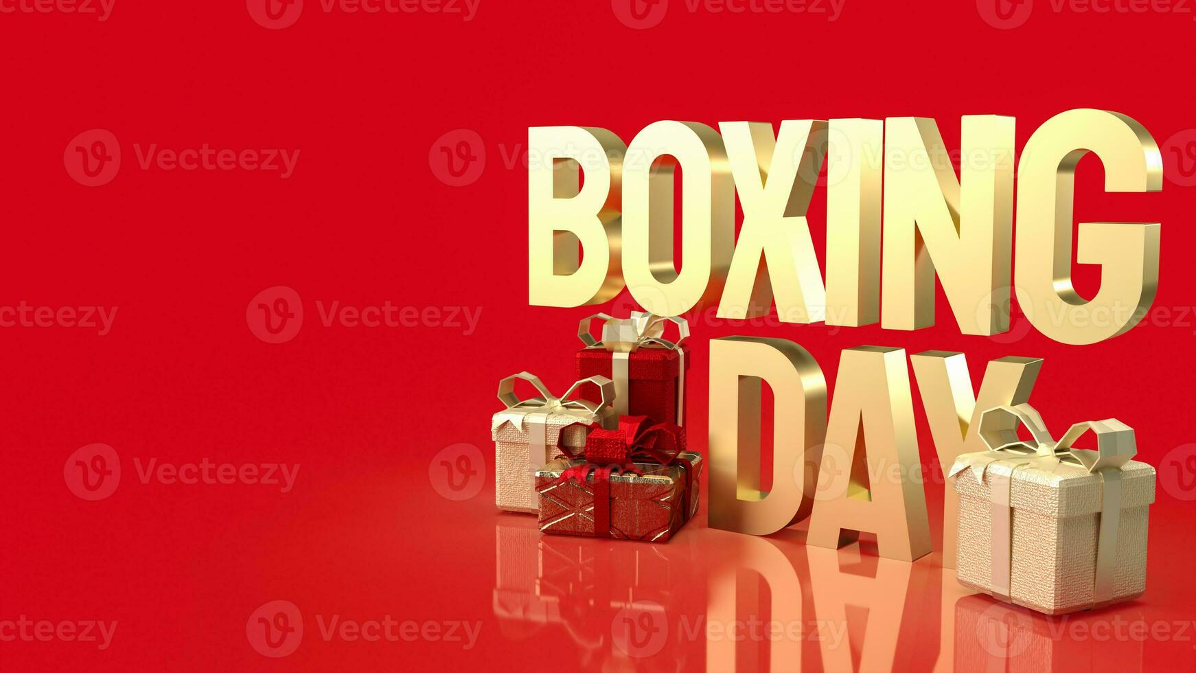 The Gift box and Boxing Day word for Marketing concept 3d rendering photo