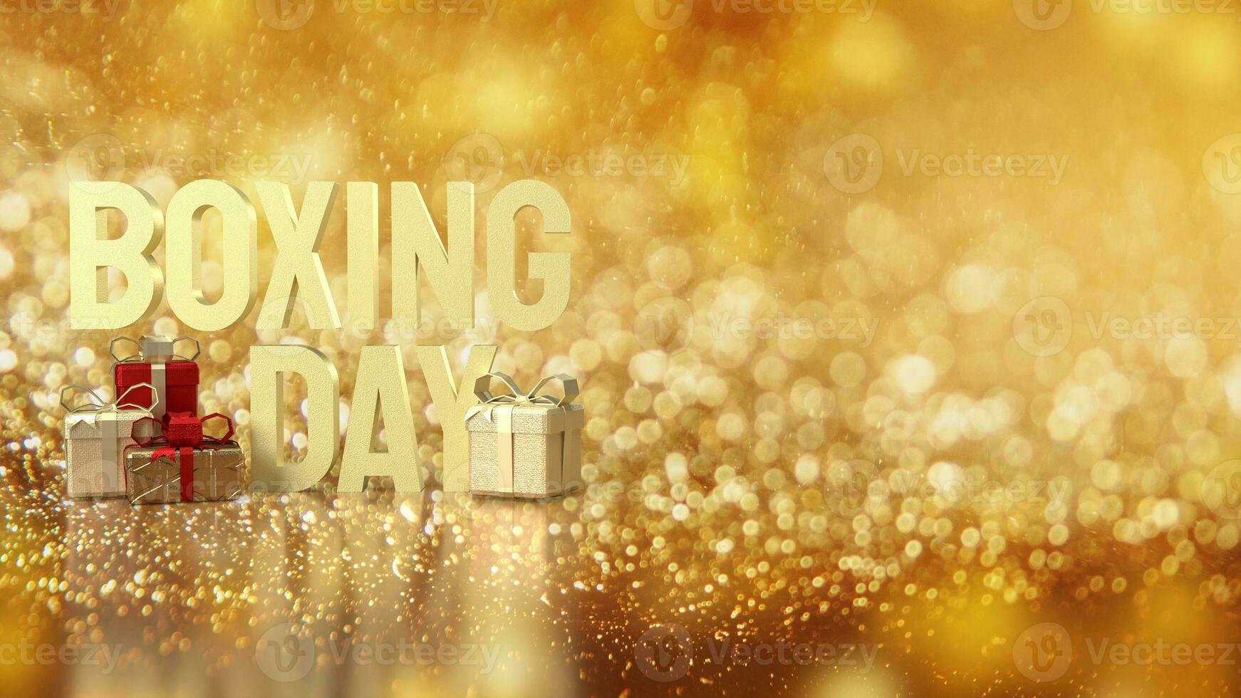 The Gift box and Boxing Day word for Marketing concept 3d rendering photo