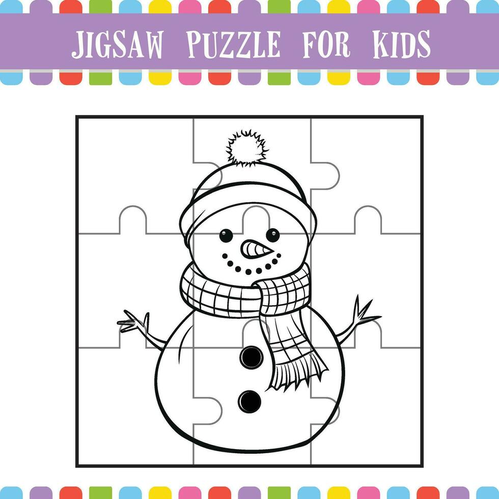 Jigsaw Puzzle For Kids Christmas Theme vector