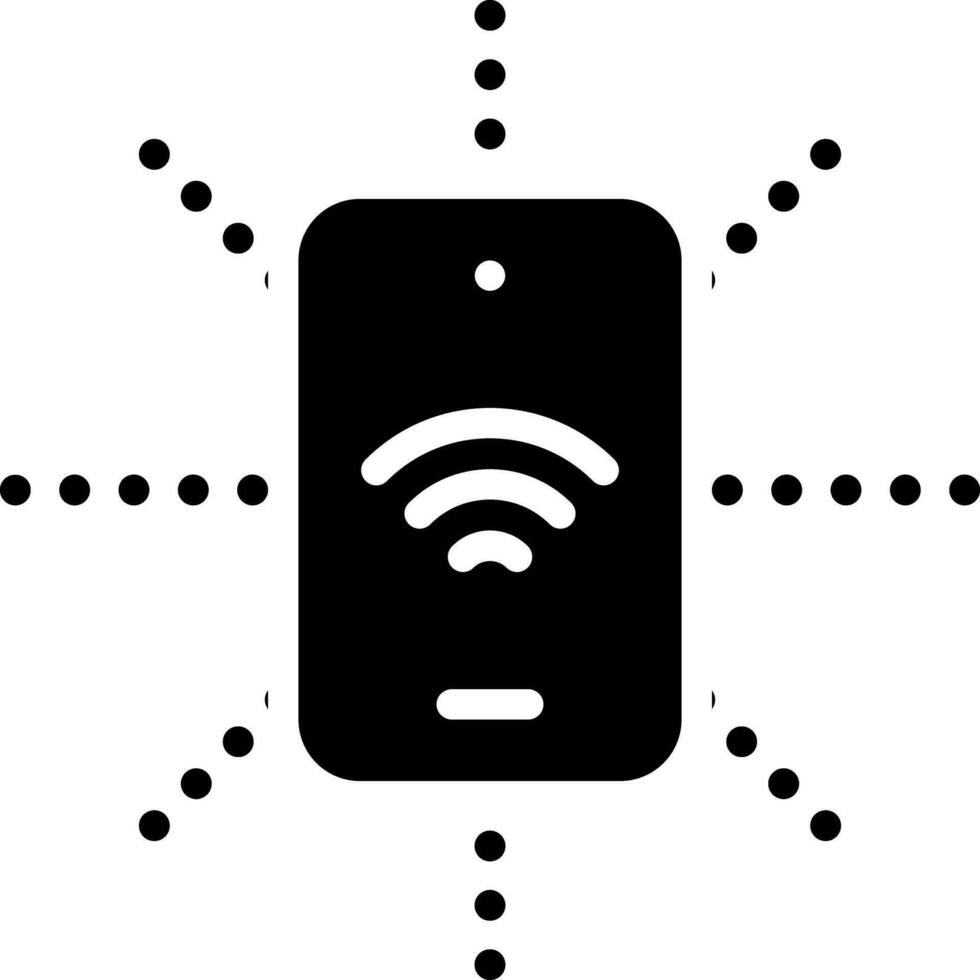 solid icon for wireless vector