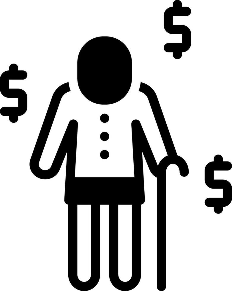 solid icon for pension vector