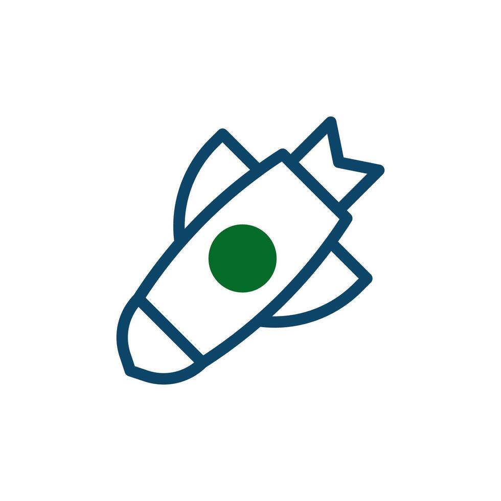 Rocket icon navy green icon navy green colour military symbol perfect. vector