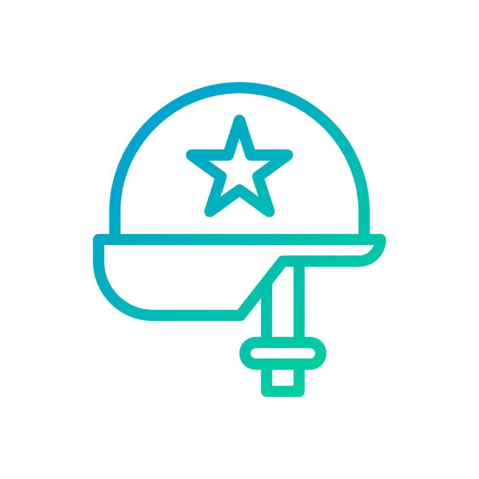 Helmet icon gradient green blue colour military symbol perfect. vector