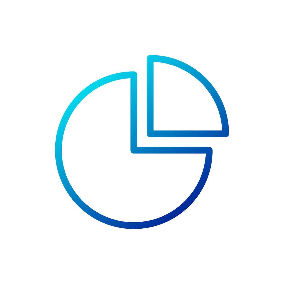 Chart icon gradient blue business symbol illustration. vector