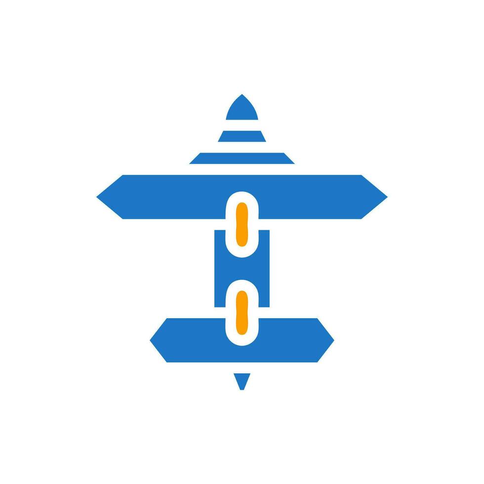 Airplane icon solid blue orange colour military symbol perfect. vector