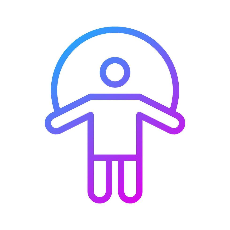 Jump rope icon Gradient purple sport symbol illustration. vector