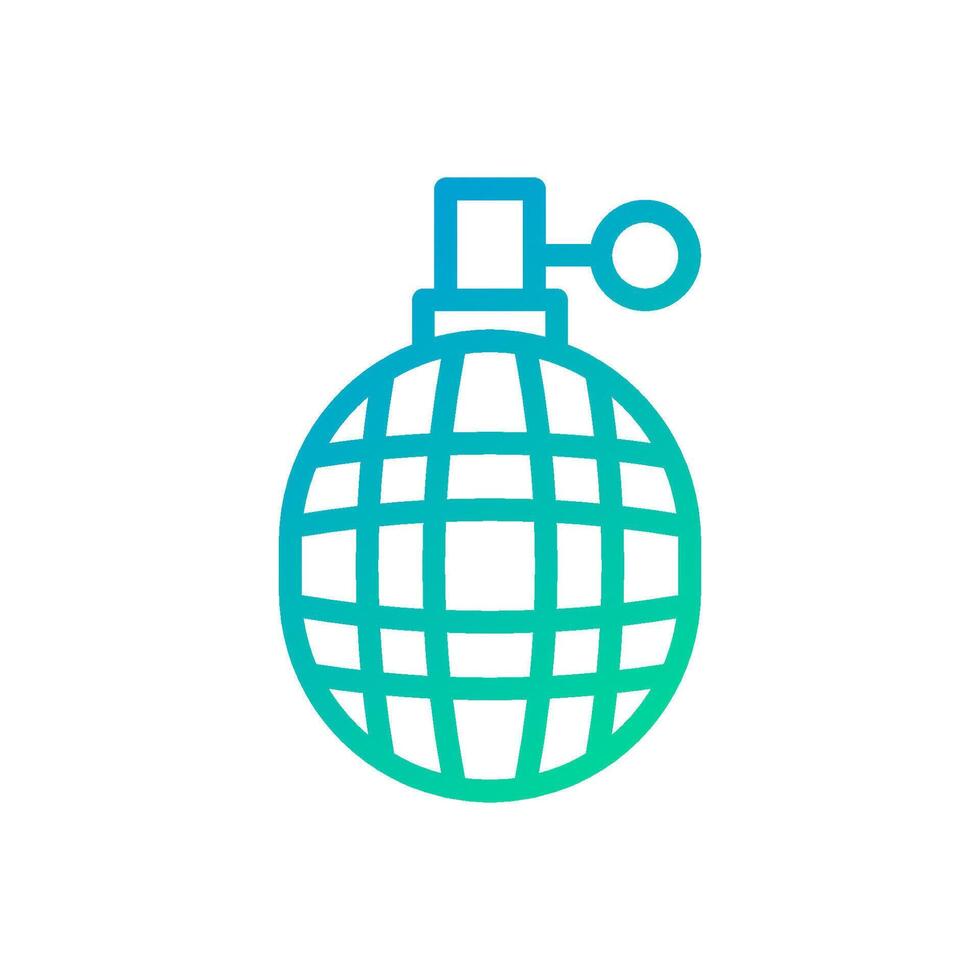 Grenade icon gradient green blue colour military symbol perfect. vector