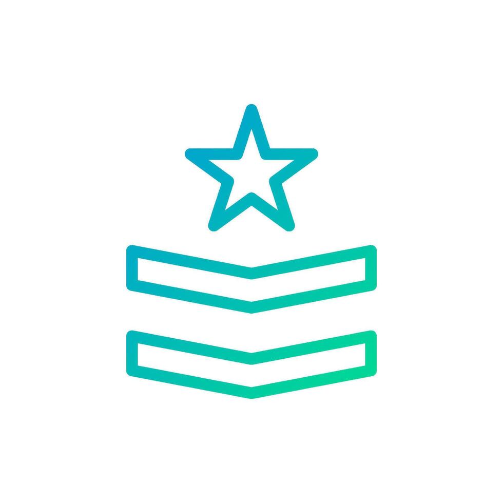Badge icon gradient green blue colour military symbol perfect. vector