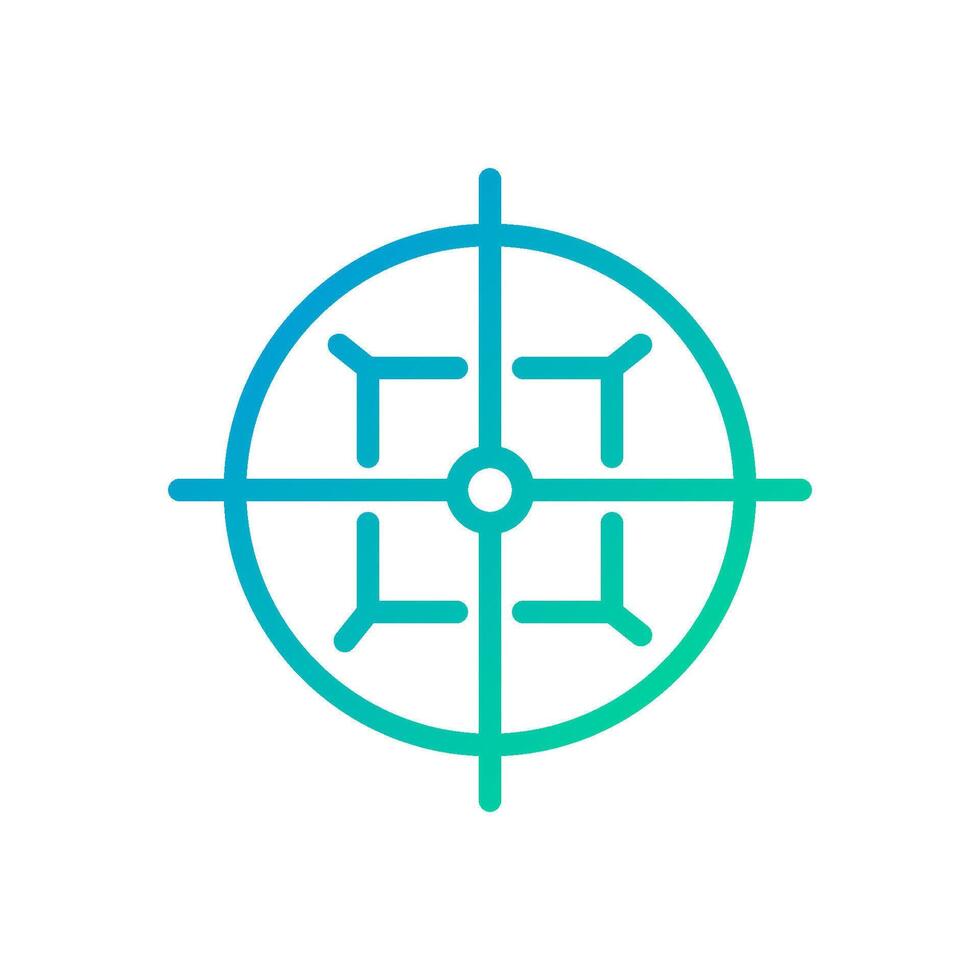 Target icon gradient green blue colour military symbol perfect. vector