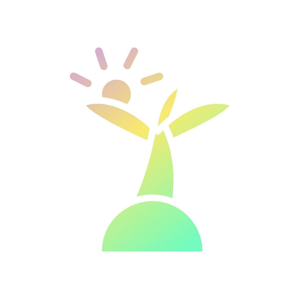 isla icono sólido degradado púrpura amarillo verde verano playa símbolo ilustración. vector