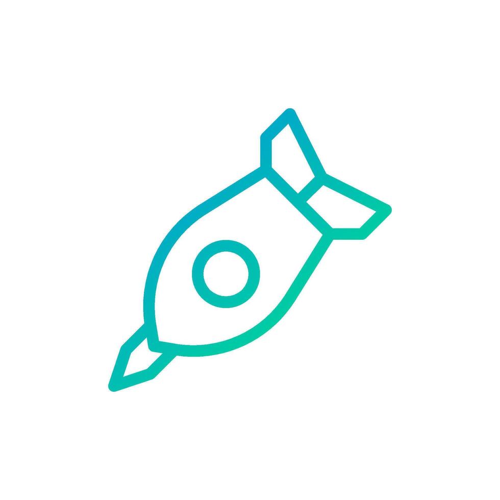 Rocket icon gradient green blue colour military symbol perfect. vector