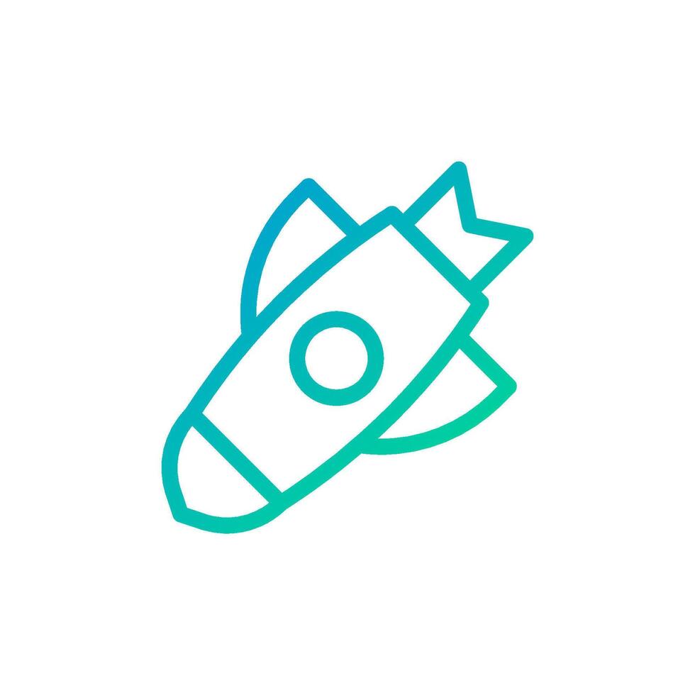 Rocket icon gradient green blue colour military symbol perfect. vector