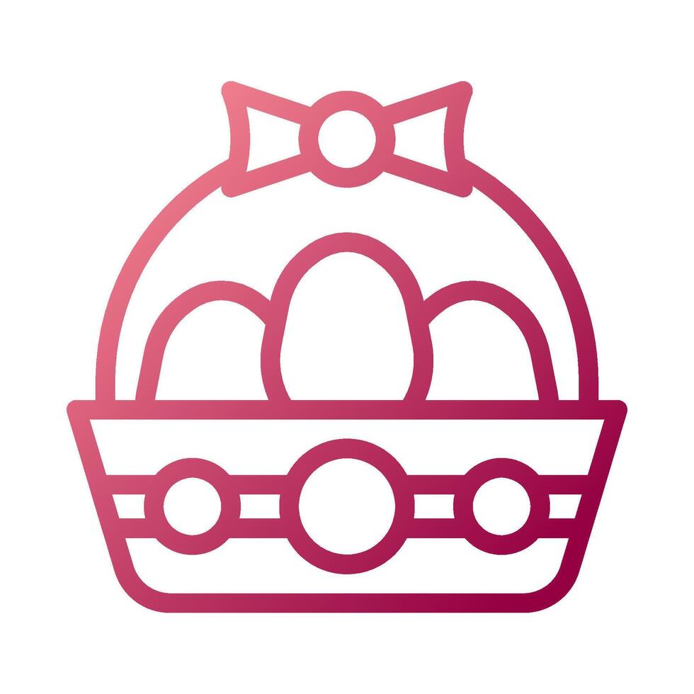 Bucket egg icon gradient white red colour easter symbol illustration. vector