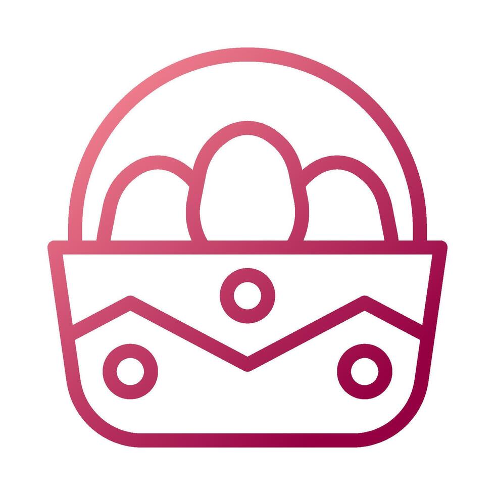 Bucket egg icon gradient white red colour easter symbol illustration. vector