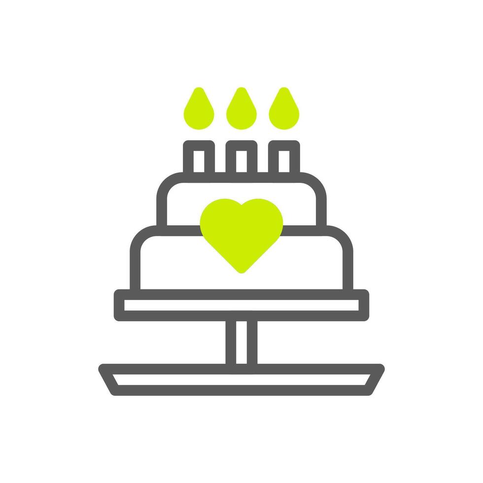 Cake icon duotone grey vibrant green colour mother day symbol illustration. vector