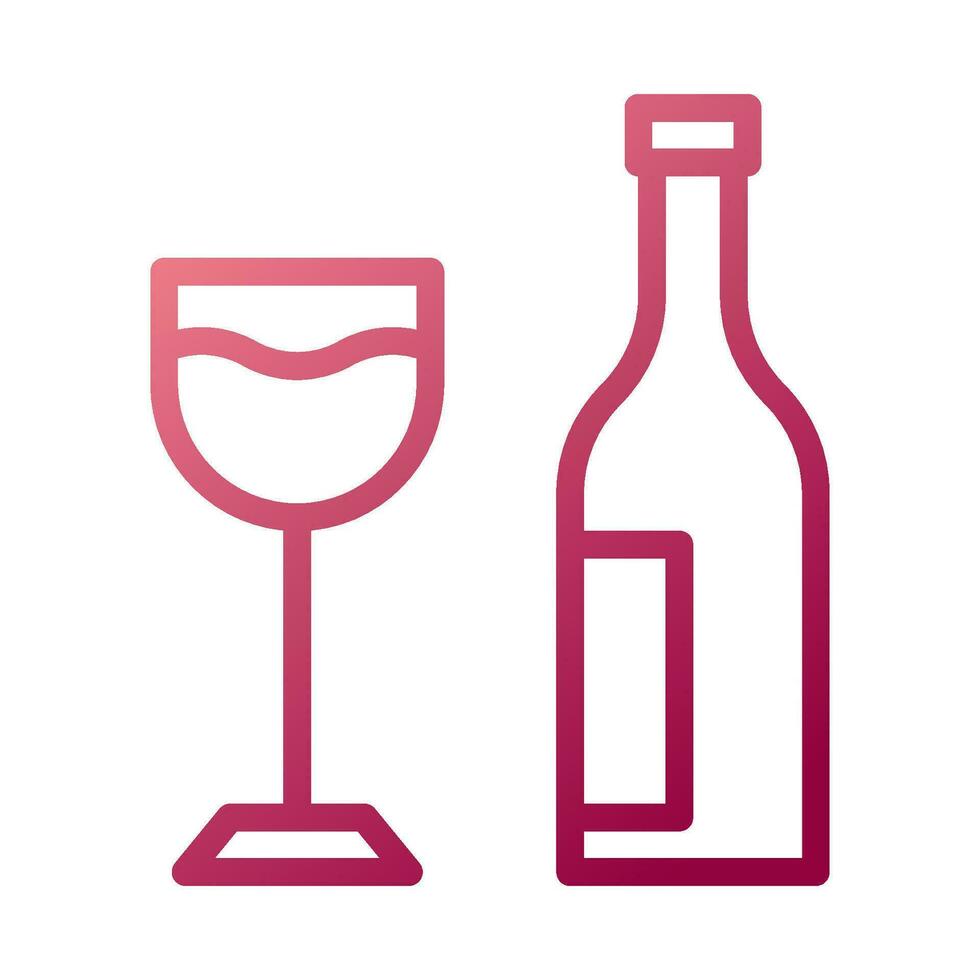 vaso vino icono degradado blanco rojo color Pascua de Resurrección símbolo ilustración. vector