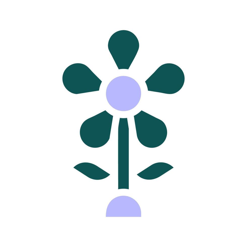 Flower icon solid green purple colour easter symbol illustration. vector