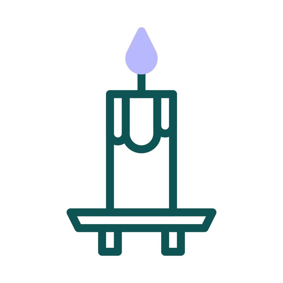 Candle icon duotone green purple colour easter symbol illustration. vector