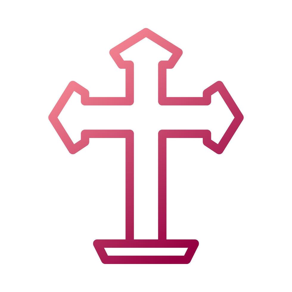 Salib icon gradient white red colour easter symbol illustration. vector