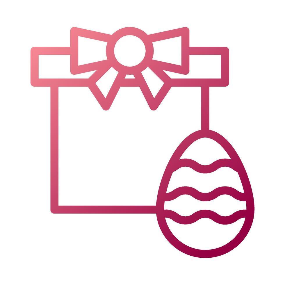 Gift egg icon gradient white red colour easter symbol illustration. vector
