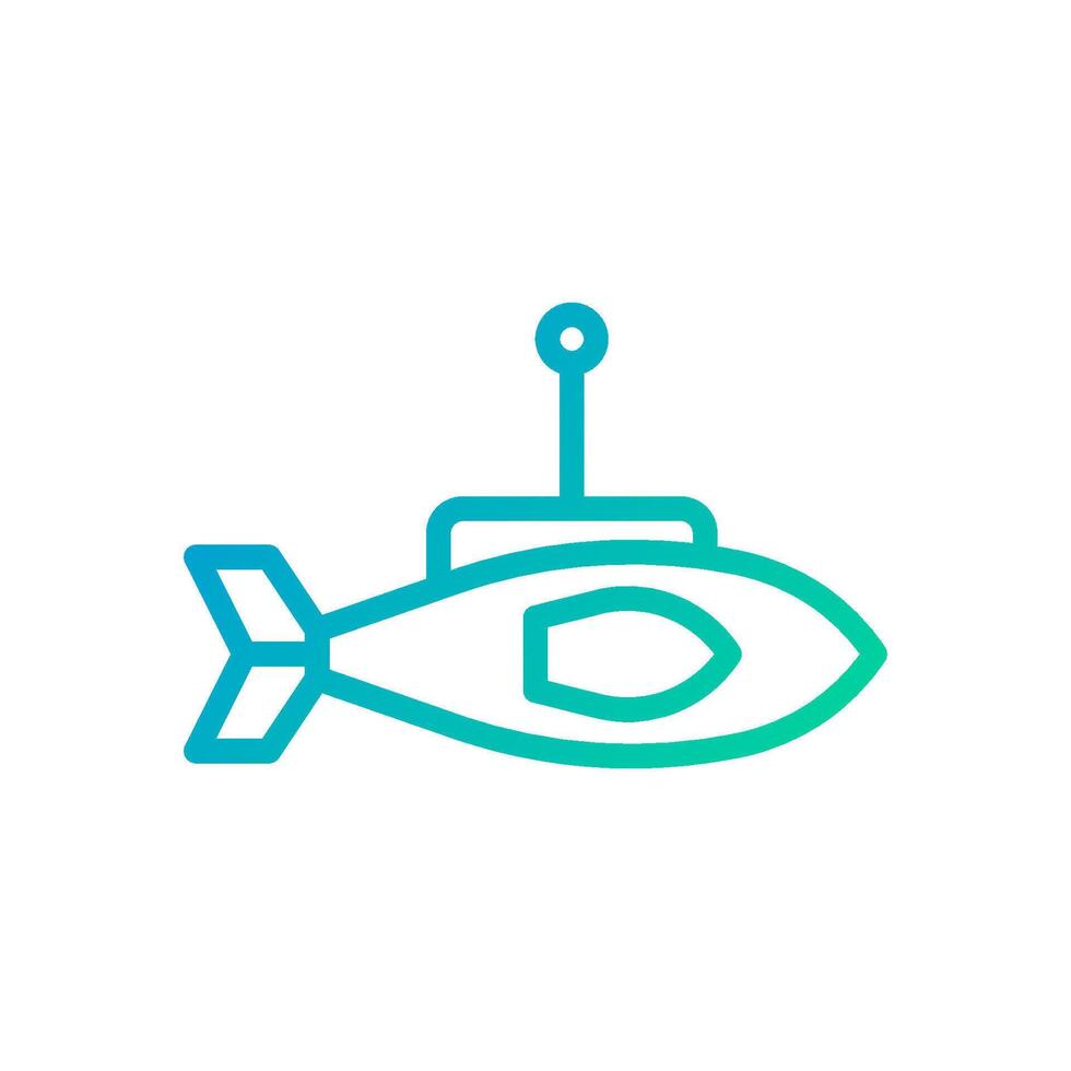 Submarine icon gradient green blue colour military symbol perfect. vector