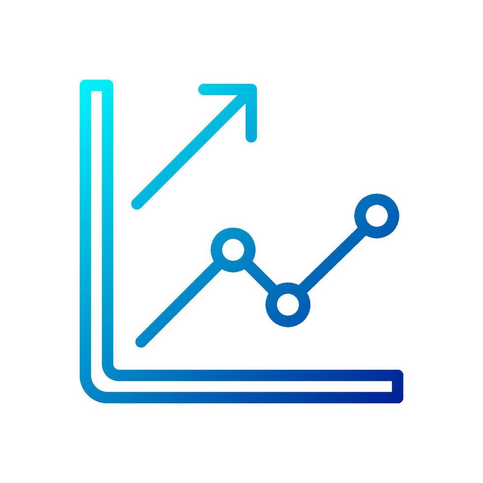 Chart icon gradient blue business symbol illustration. vector