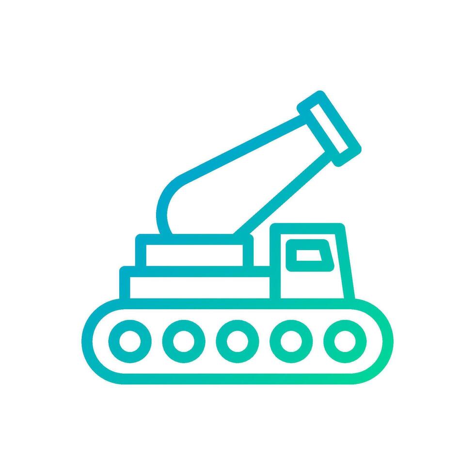 Cannon icon gradient green blue colour military symbol perfect. vector