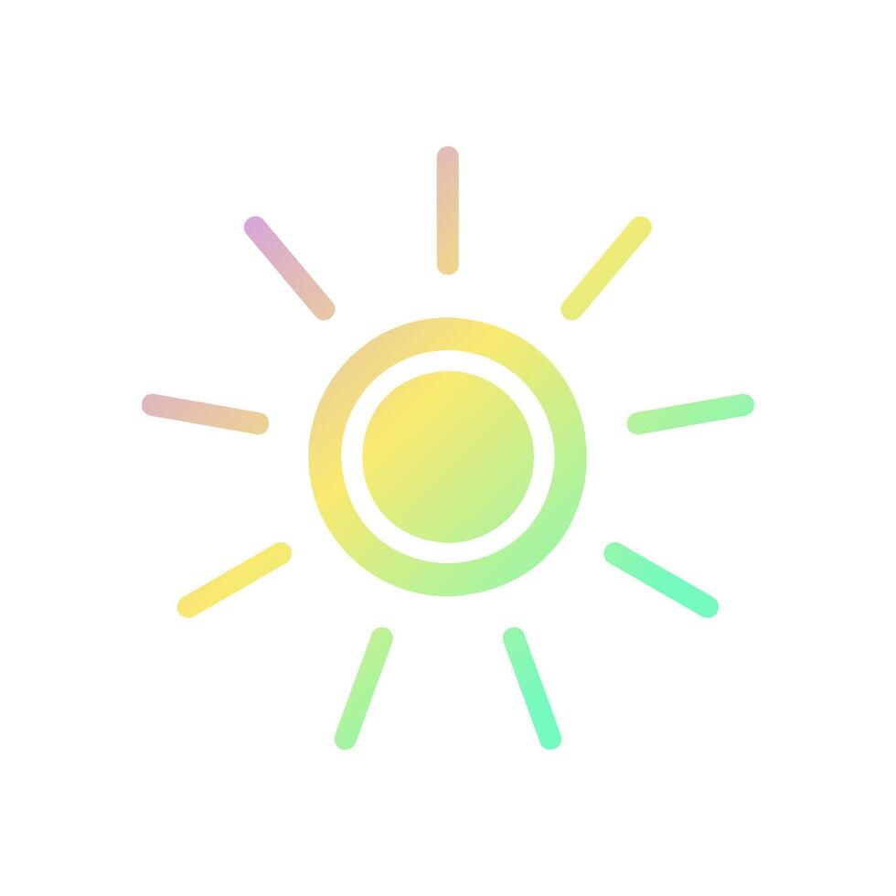 Weather icon solid gradient purple yellow green summer beach symbol illustration. vector