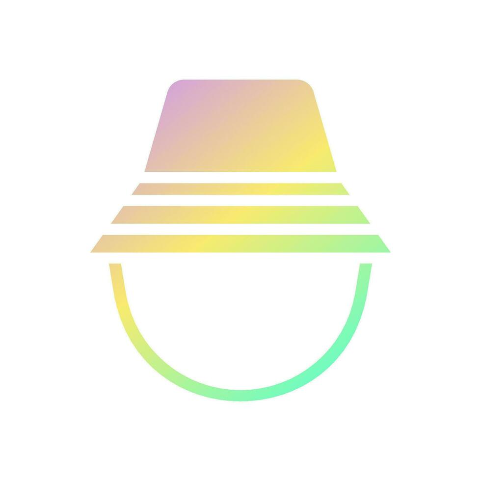 sombrero icono sólido degradado púrpura amarillo verde verano playa símbolo ilustración. vector