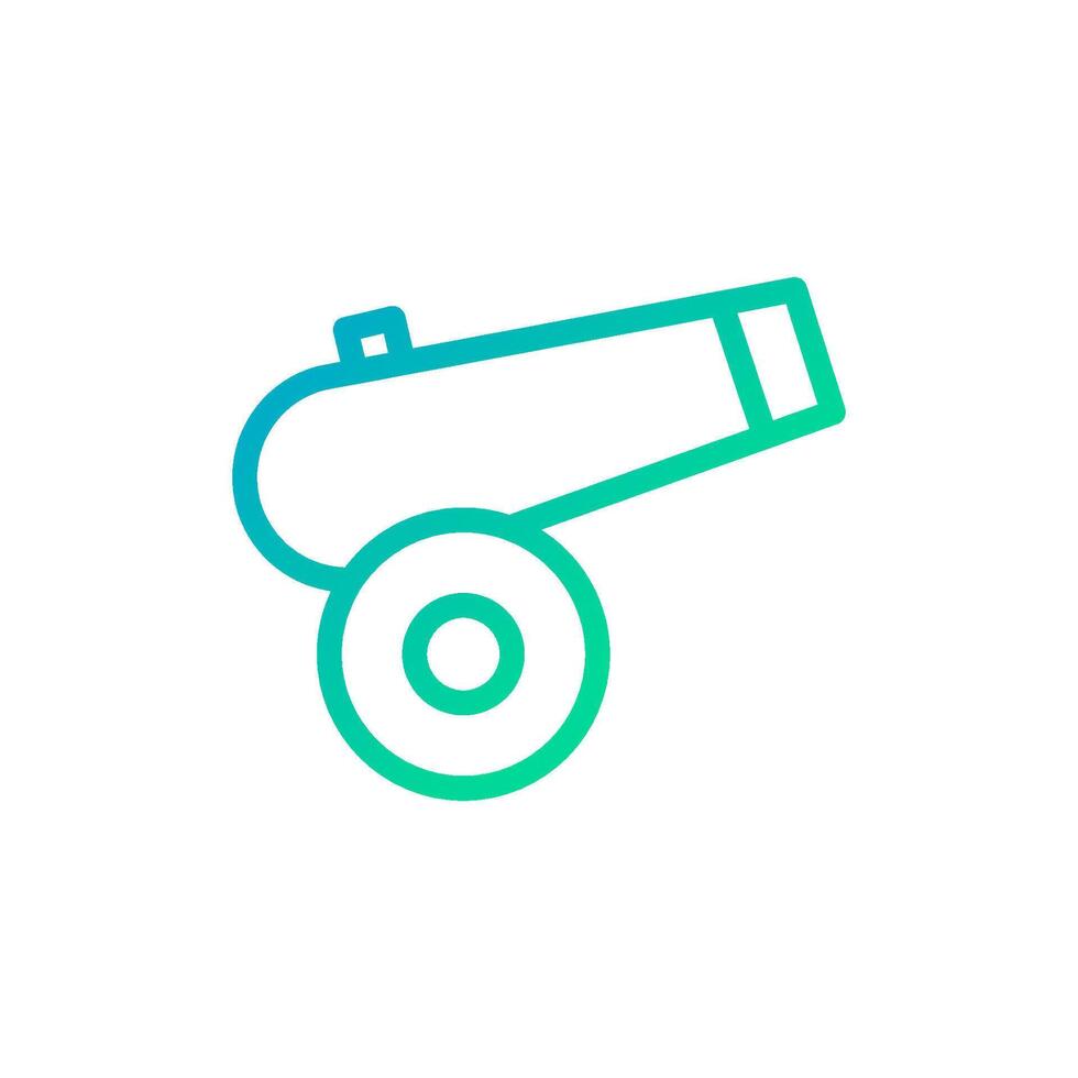 Cannon icon gradient green blue colour military symbol perfect. vector