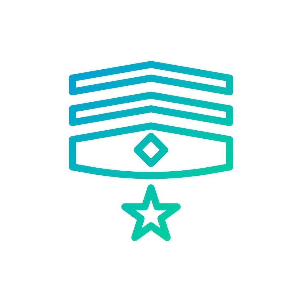 Badge icon gradient green blue colour military symbol perfect. vector