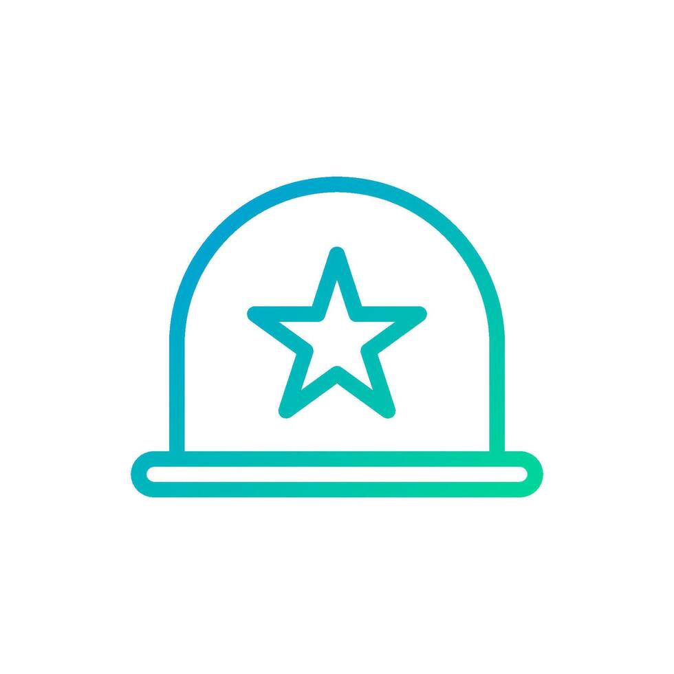 Helmet icon gradient green blue colour military symbol perfect. vector