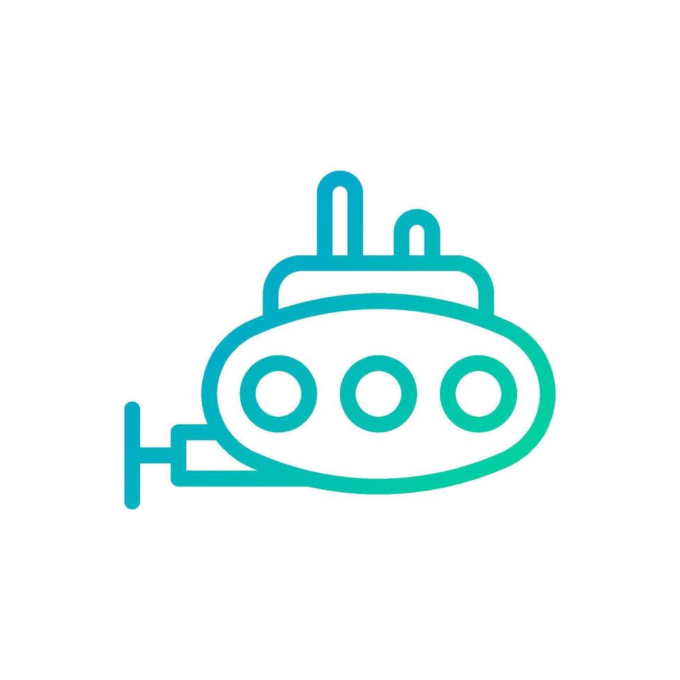 Submarine icon gradient green blue colour military symbol perfect. vector