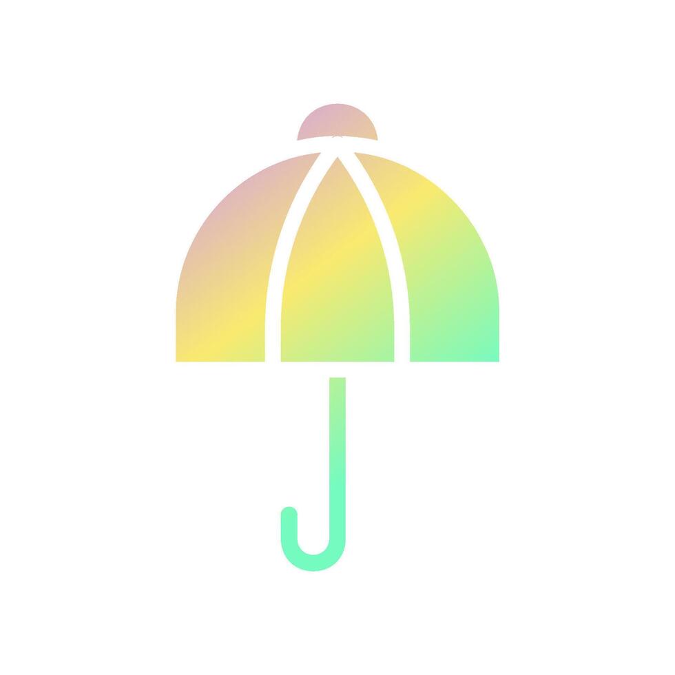 Umbrella icon solid gradient purple yellow green summer beach symbol illustration. vector