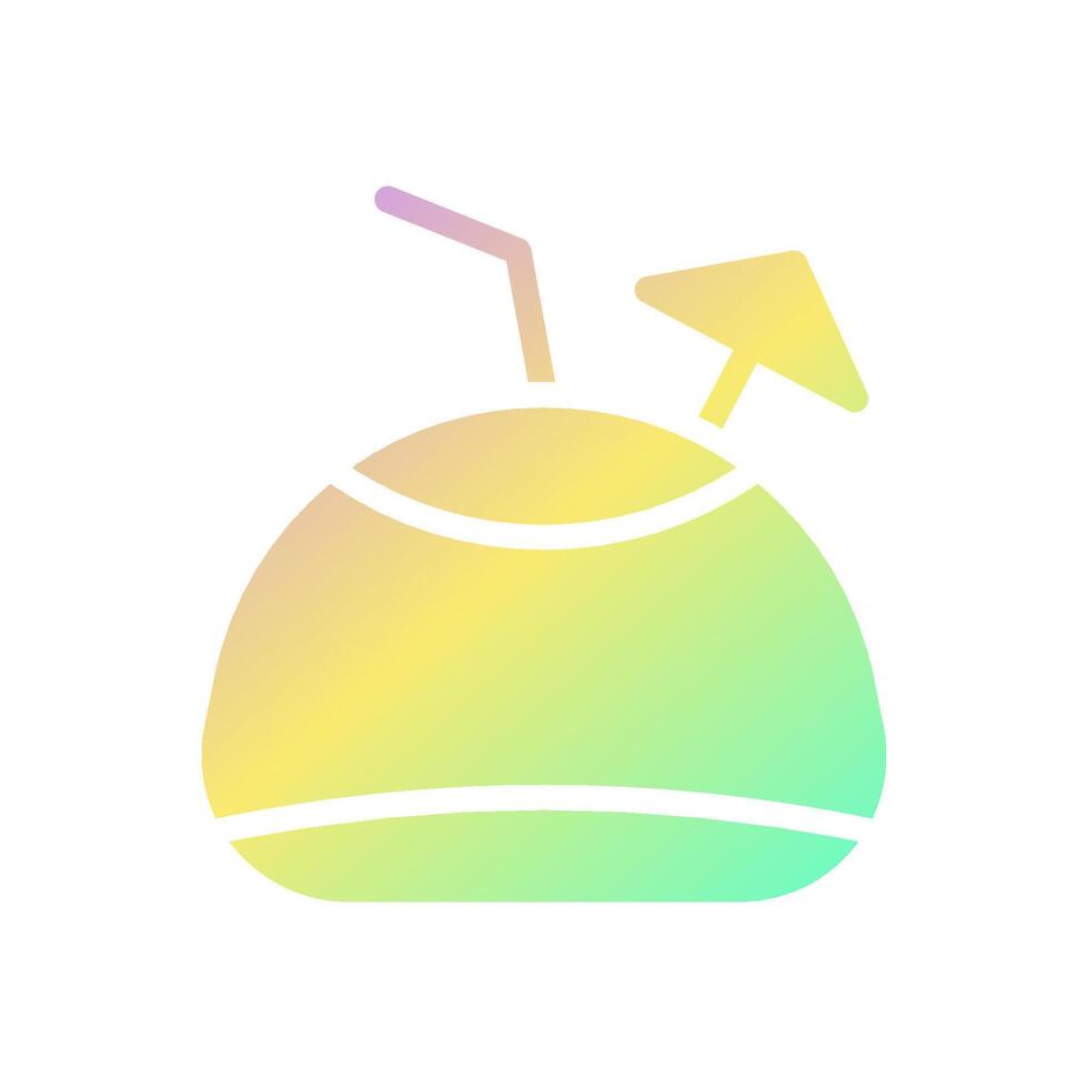 Drink icon solid gradient purple yellow green summer beach symbol illustration. vector