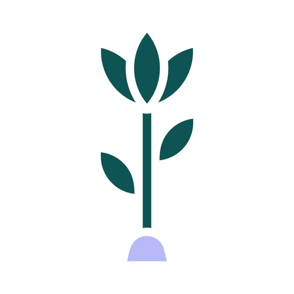 flor icono sólido verde púrpura color Pascua de Resurrección símbolo ilustración. vector